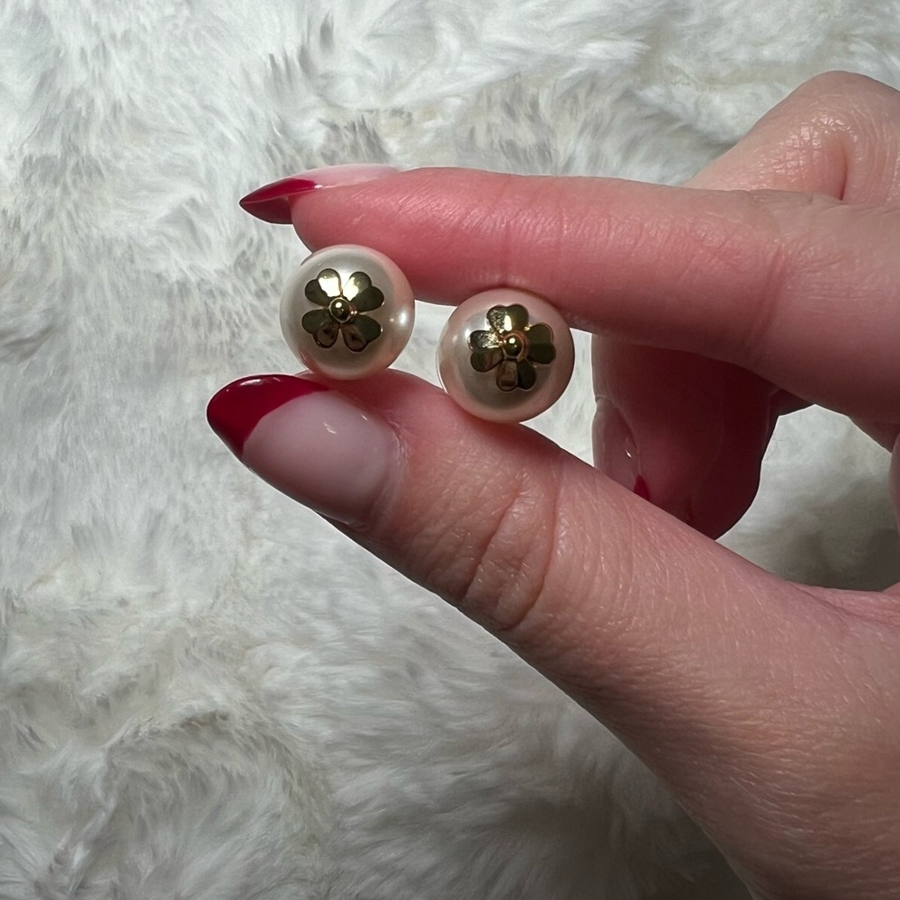 kate spade Gold Flower Pearl Earrings